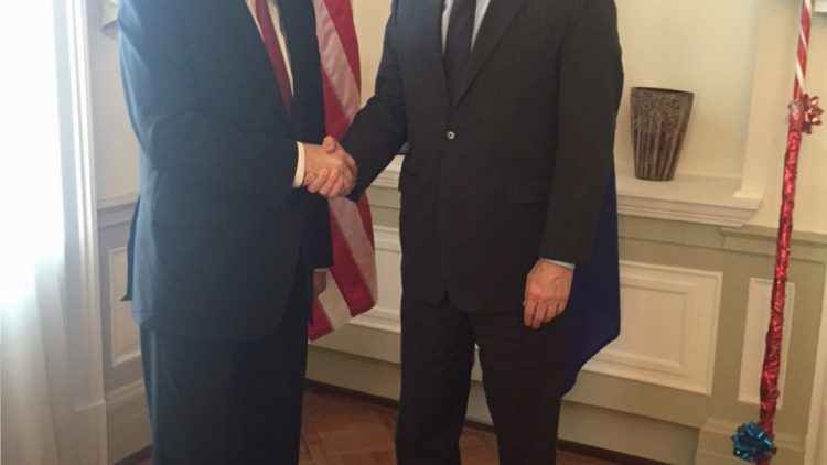 Посланик Тихомир Стойчев се среща с Дейвид Харис, изпълнителен директор на Американския еврейски комитет